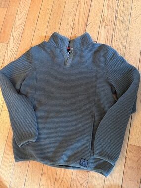 Men's green Ribbed Quarter-Snap Pullover Sweater